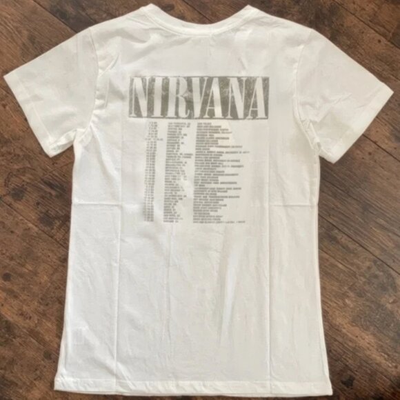 90's Nirvana Angel Tour Concert Band Graphic Vintage Tee Shirt White Top Unisex - Picture 2 of 8